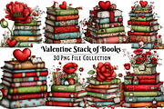 Valentine Stack of Books Clipart, an Illustration by Dream Creation (Thumbnail 1 of 6)