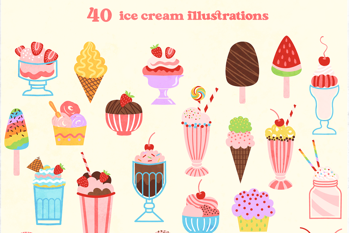 Ice cream Club - Vector Bundle, a Food Illustration by TatianaCociorva (Photo 5 of 6)