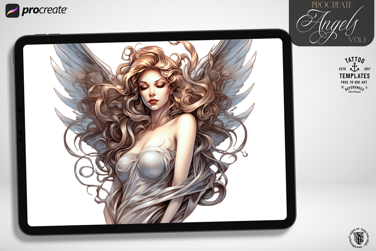 ~ Angels ~ tattoo/art templates, a Brush Add-On by Studio.Valhalla (Photo 1 of 4)