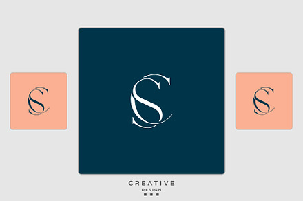 Alphabet Letters Icon Logo CS or SC