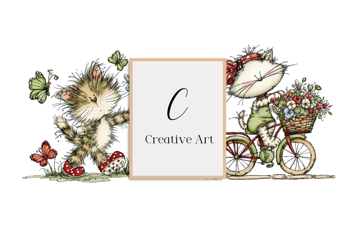 Whimsical Christmas Fluffy Cats PNG, an Illustration by Creative Art (Photo 8 of 12)