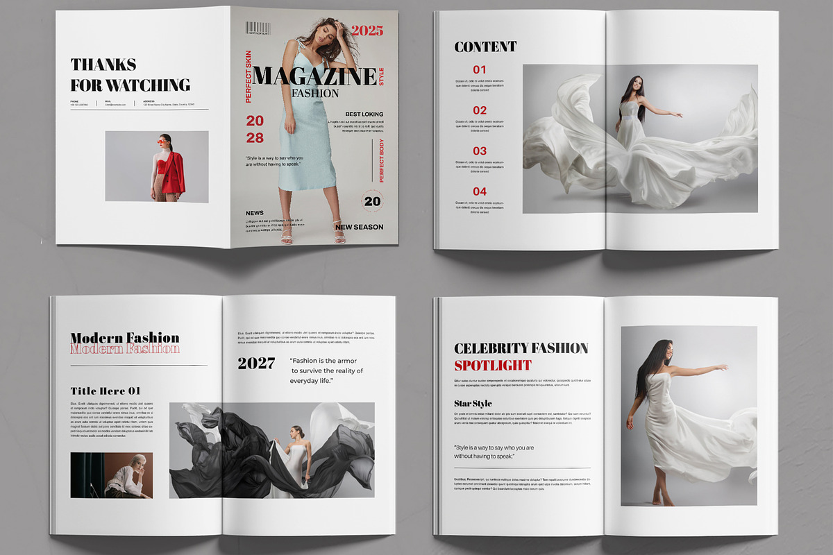 Fashion Magazine Design Template preview 2