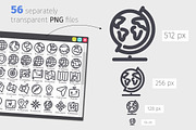 Geography Line Icons Set, an Outline Icon by Voysla's Shop (Thumbnail 3 of 4)