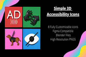 Simple 3D Accessibility Icons