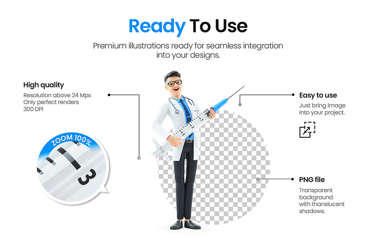 Cartoon Doctor – Set of 45 Poses, a Person Illustration by 3DMask (Photo 2 of 6)
