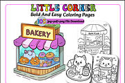 Little Corner Cute Comfy Coloring, an Animal Illustration by Printable Design Store (Thumbnail 1 of 4)