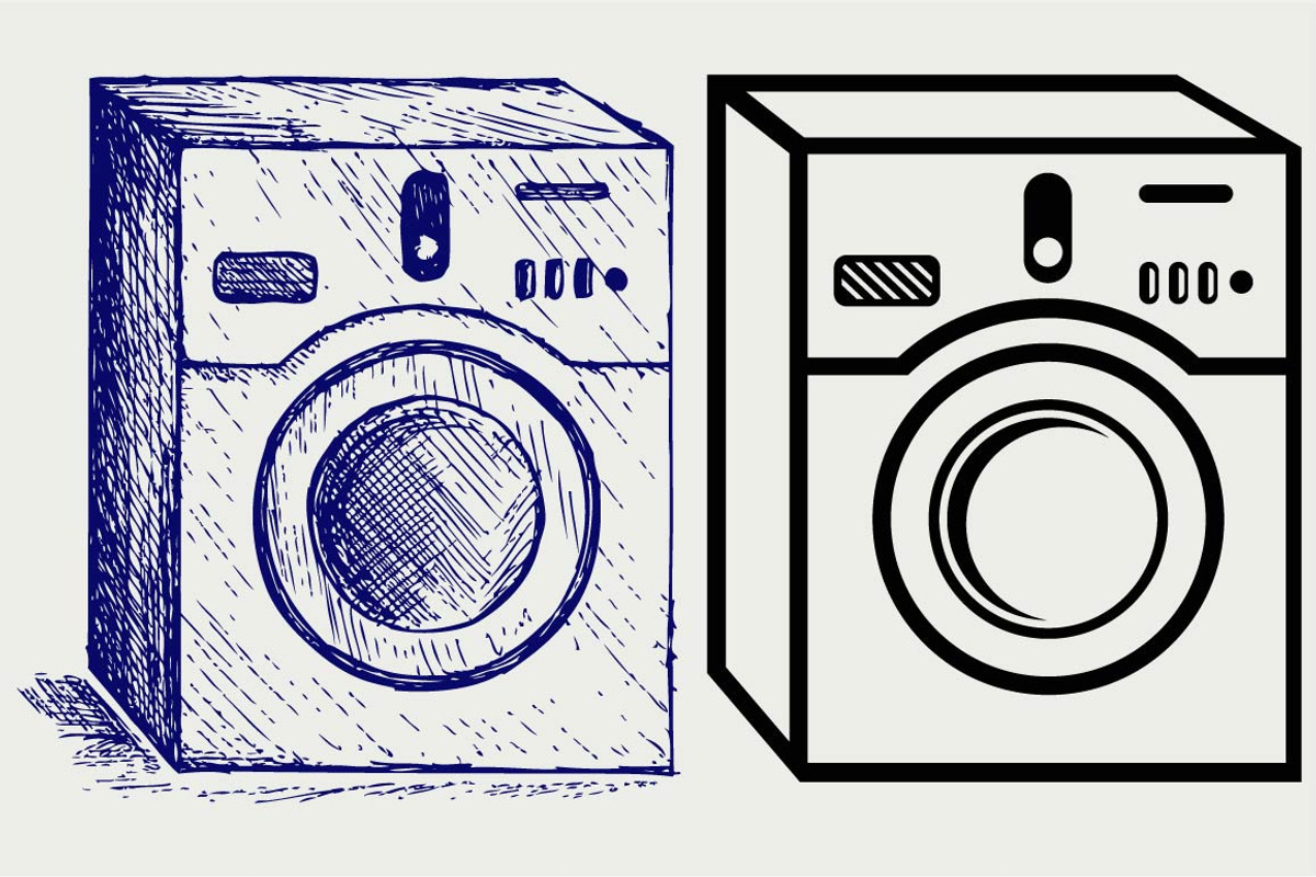 Washing machine SVG, an Outline Icon by LineworkStock