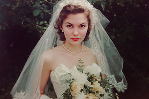 Vintage Bride 1950s Style Portrait, a Person Photo by k.tay