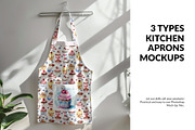 3 Types of Kitchen Apron Mockups, an Apparel Mockup by mock-ups (Thumbnail 1 of 12)