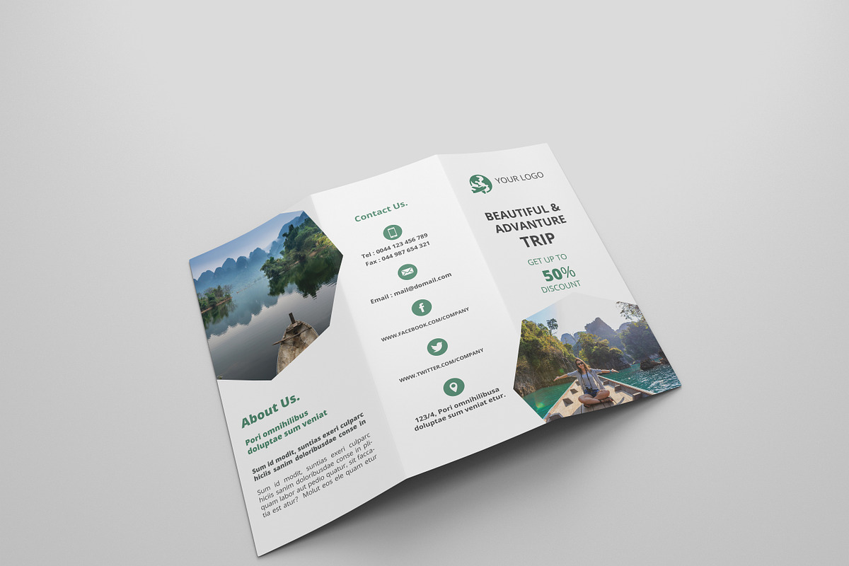 Travel Tri-fold Brochures, a Brochure Template by Creatricks (Photo 1 of 2)