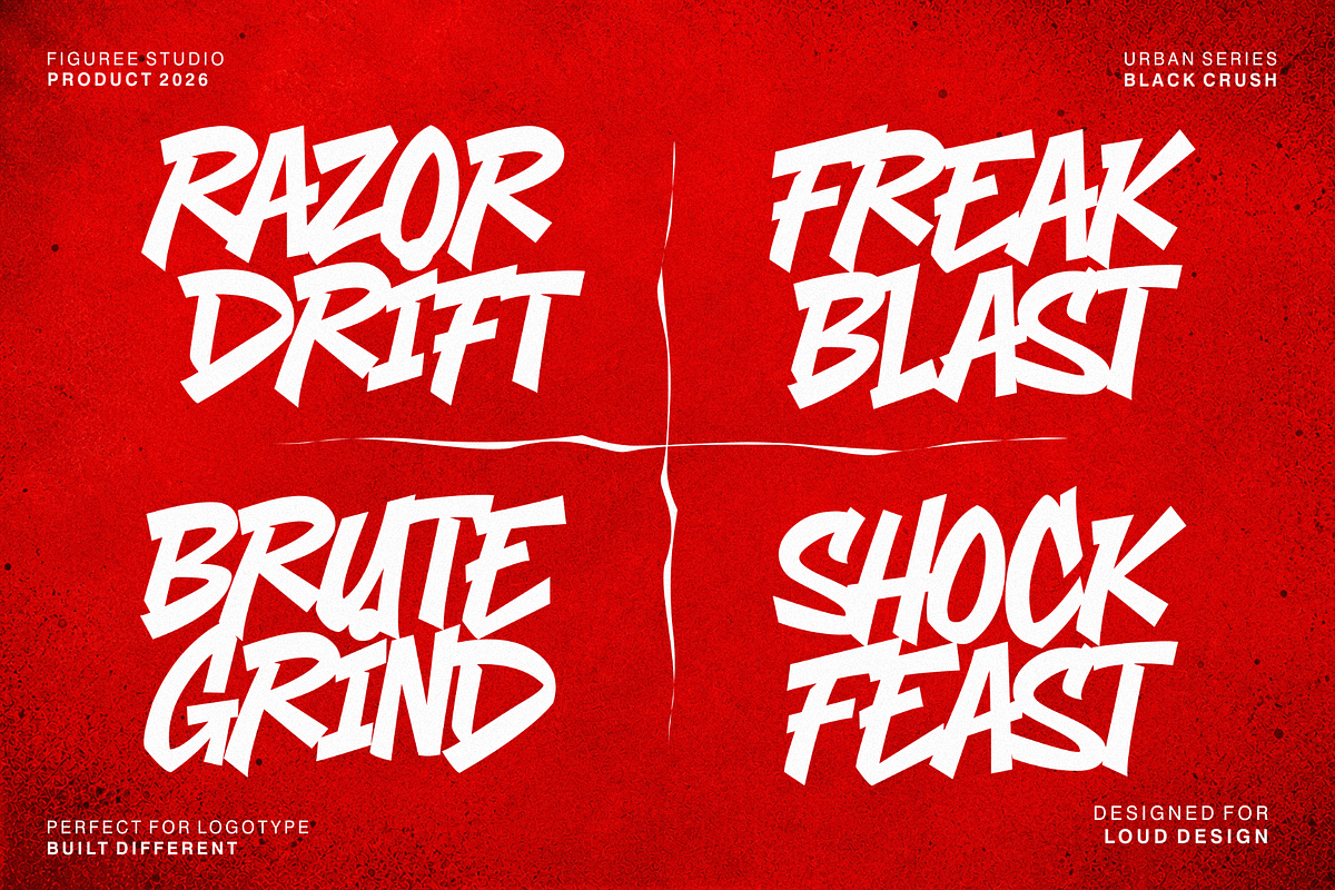 Black Crush – Aggressive Font, a Font by figuree studio (Photo 3 of 10)