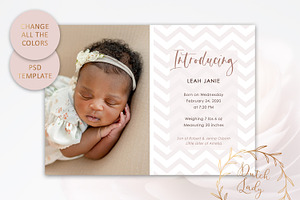 Birth Announcement Card Template 12