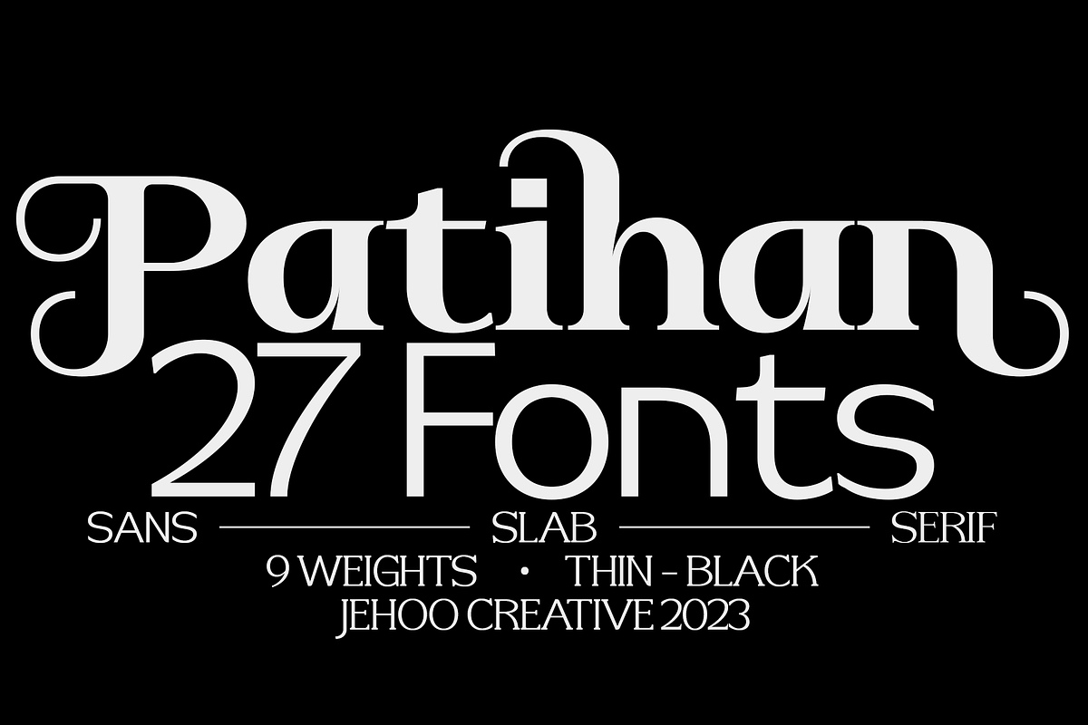 Patihan 27-Font Family, a Font by Jehoo Creative (Photo 1 of 15)