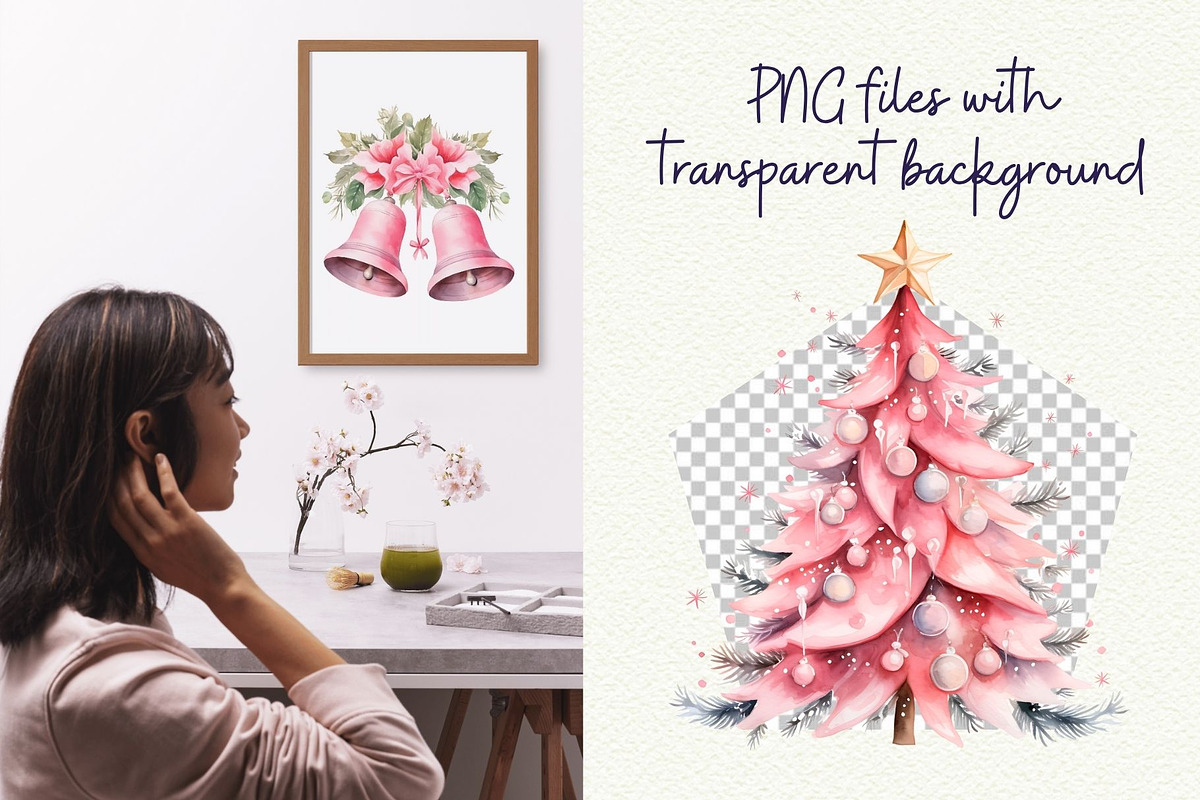 Coquette Pink Christmas Clipart, an Object Graphic by Anna Design Studio (Photo 4 of 8)