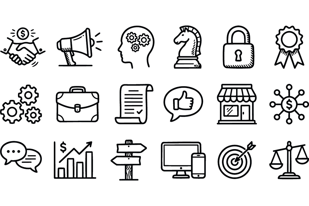 Business Strategy Icon Set, an Illustration by designvectx (Photo 1 of 3)