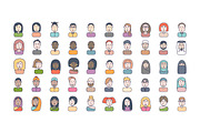 50 Male And Female Avatars, an Outline Icon by Asya Malysheva (Thumbnail 2 of 2)