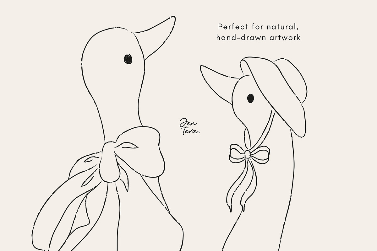 28 Adobe Illustrator Sketch Brushes, a Brush Add-On by Jenteva Art (Photo 8 of 16)