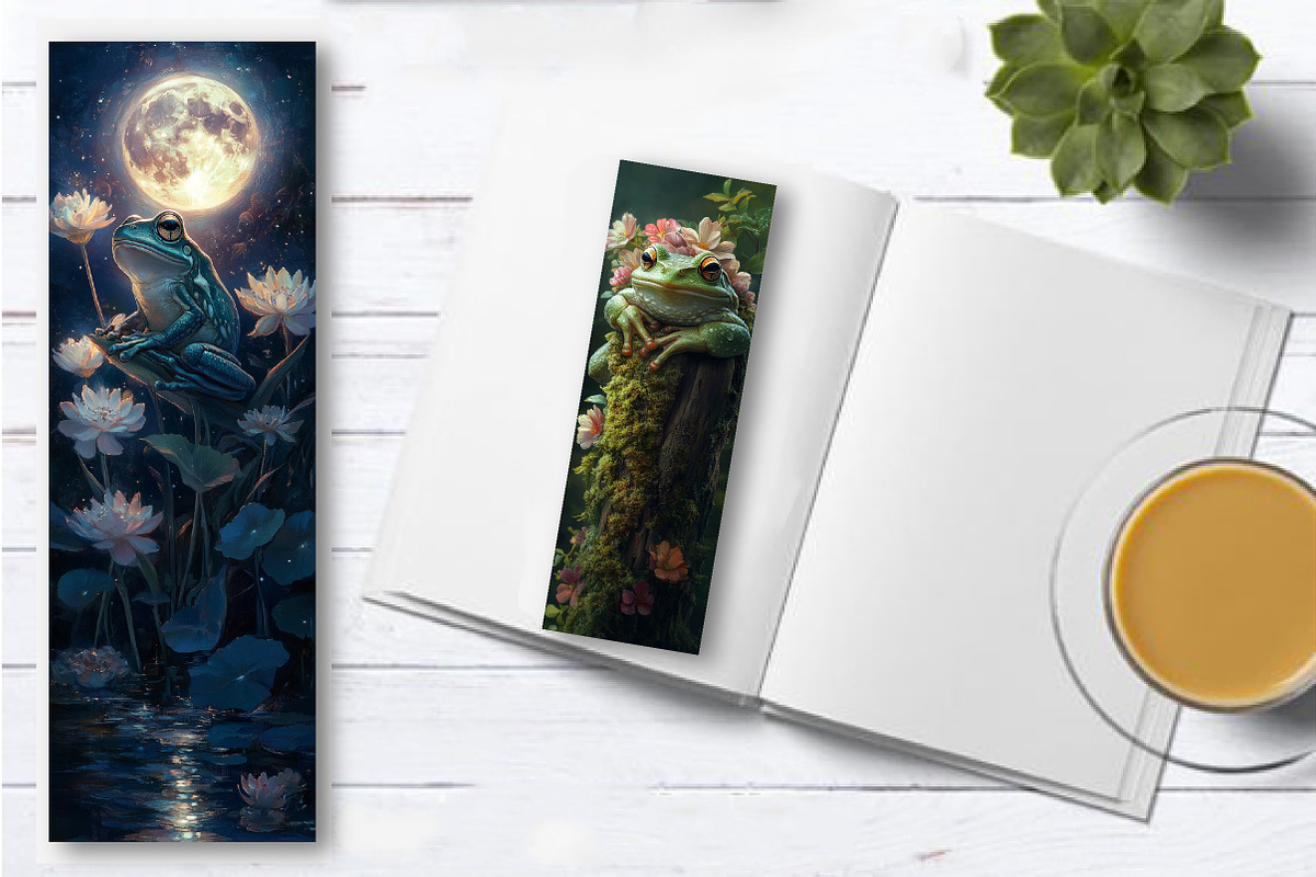 Cute Frogs Bookmark, an Illustration by Watercolor design (Photo 4 of 4)