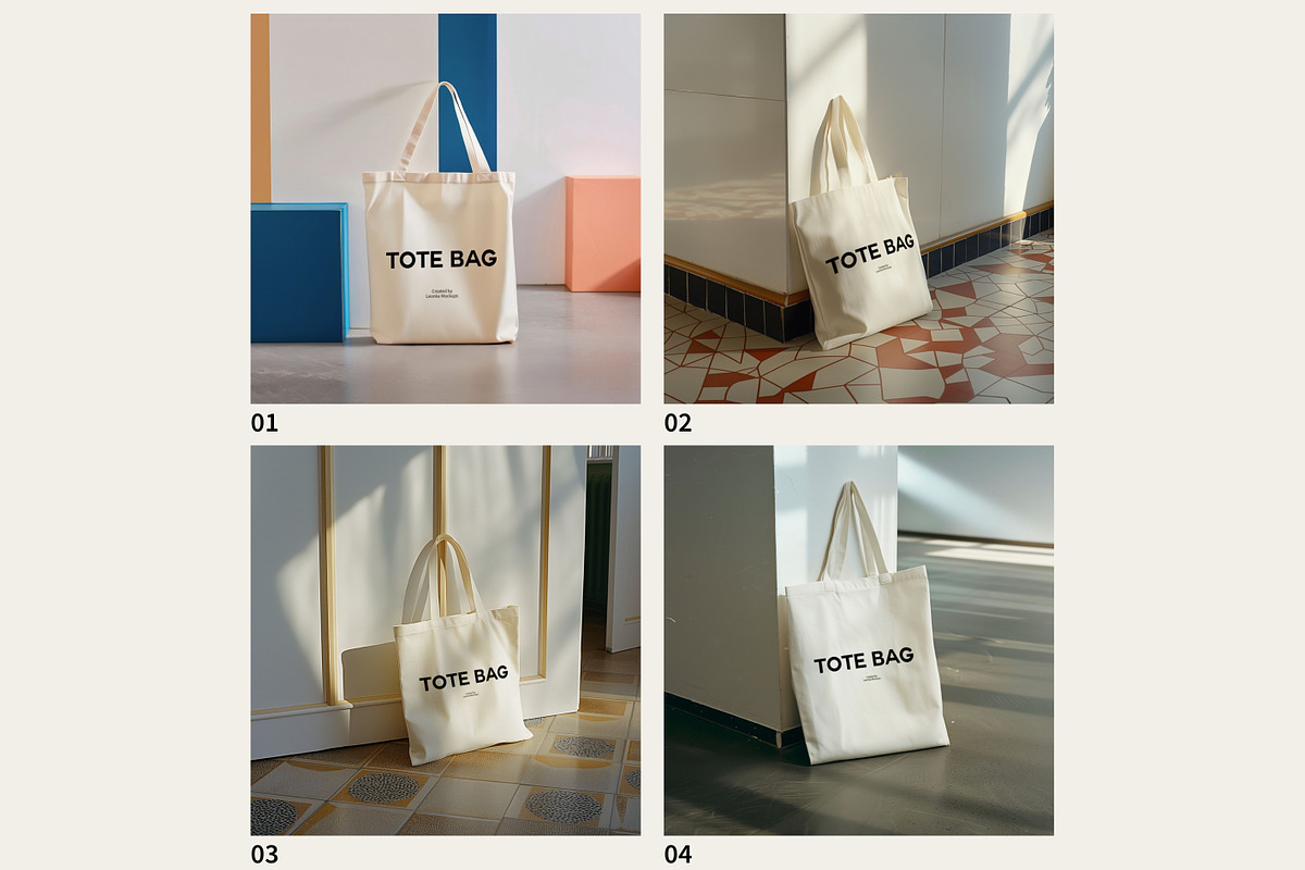Aesthetic Canvas Tote Bag Mockups, a Merchandise Mockup by Bonumo (Photo 4 of 6)