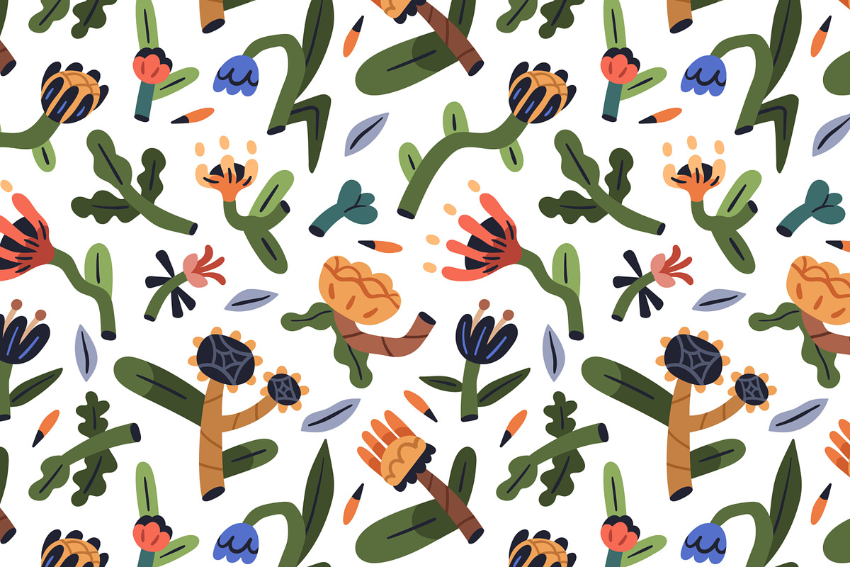 Abstract flowers, seamless patterns, a Pattern Graphic by Good Studio (Photo 2 of 11)