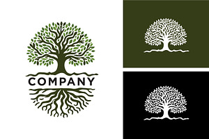 Oak Maple Tree With Root Logo, a Branding & Logo Template by funpixel