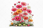 Whimsical Spring Flower Clipart, an Illustration by Craft Nest (Thumbnail 9 of 11)