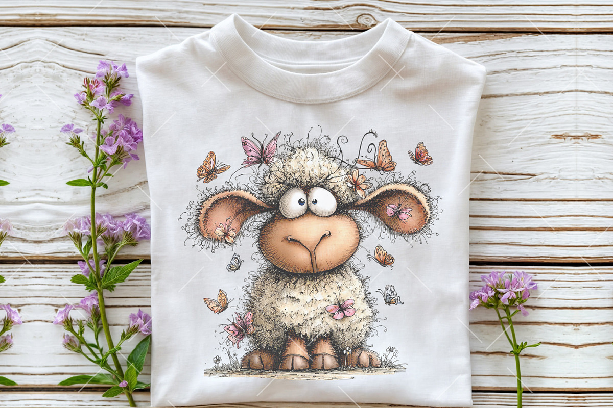 Whimsical Spring Sheep Clipart, an Illustration by OK Design (Photo 6 of 6)