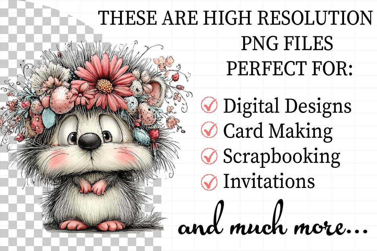 Whimsical Easter Hedgehog Clipart, an Illustration by Daily.Designs (Photo 2 of 8)