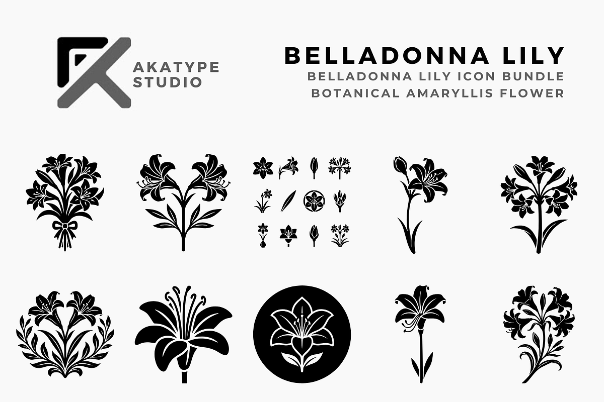 Belladonna Lily (Amaryllis) Icon, a Solid Icon by Akatype Studio (Photo 1 of 3)