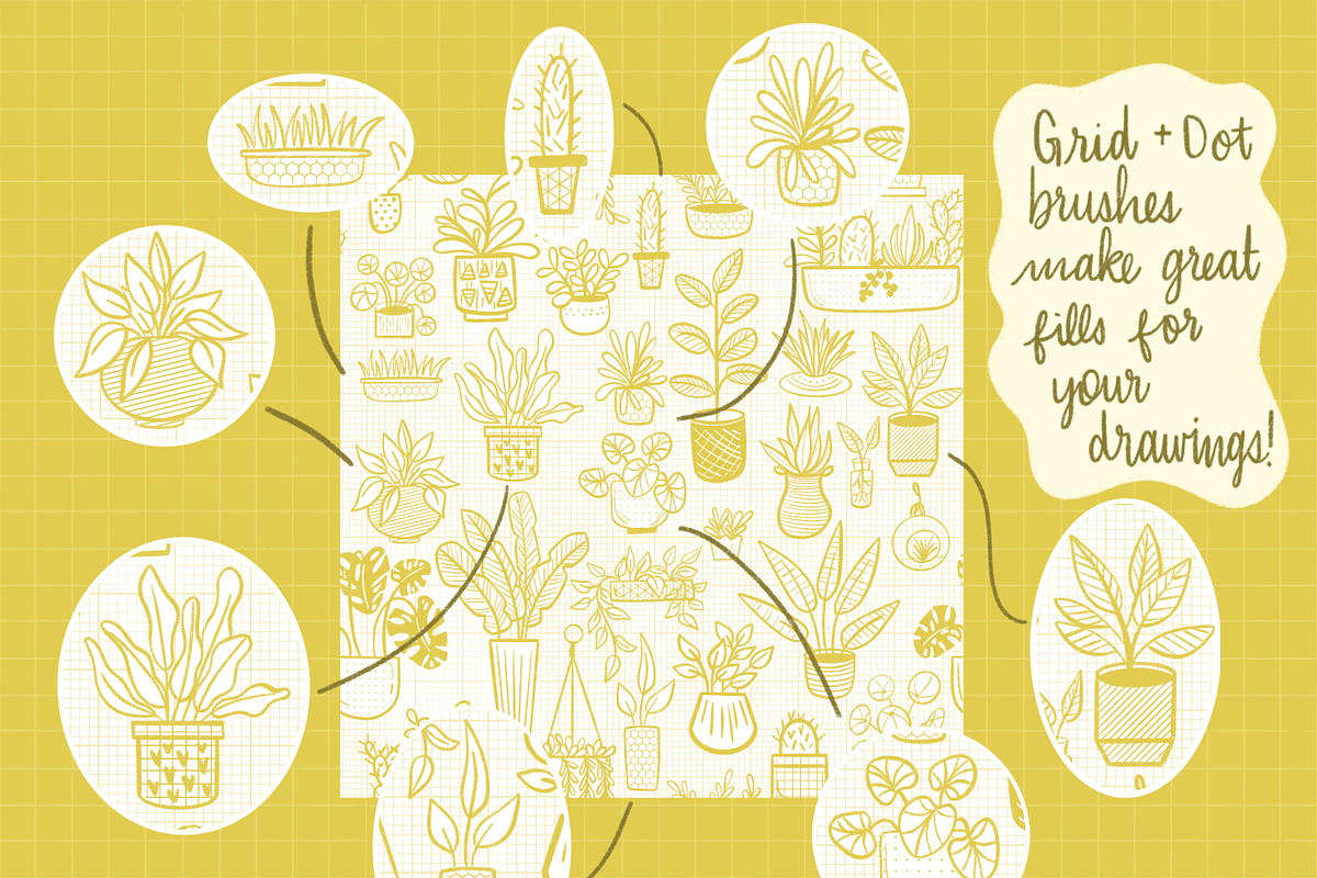 Grid, Dot & Line Procreate Brush Set, a Brush Add-On by Sometimes Crafter Studio (Photo 3 of 9)