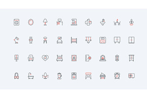 Furniture electrical icons, an Object Illustration by Lemberg Vector