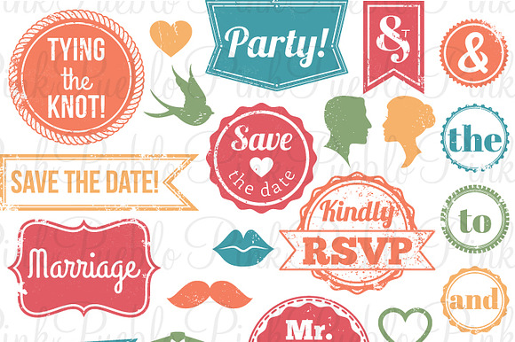 Vintage Wedding Stamps Ps Brushes preview 4