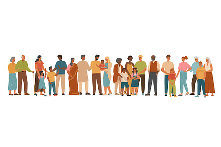 Diverse group of people isolated on, an Illustration by vectorpointstudio