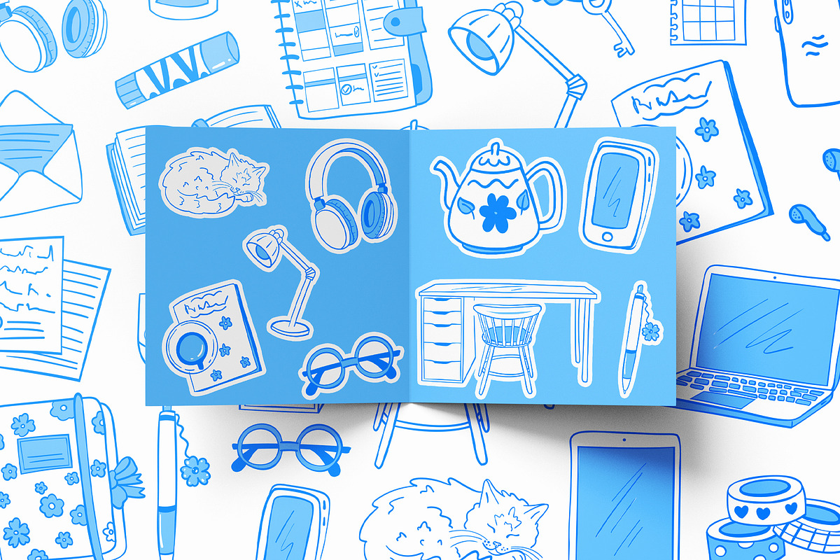 Cozy workspace Lineart, a Work Illustration by Carpet Tapete Pretzel (Photo 3 of 3)