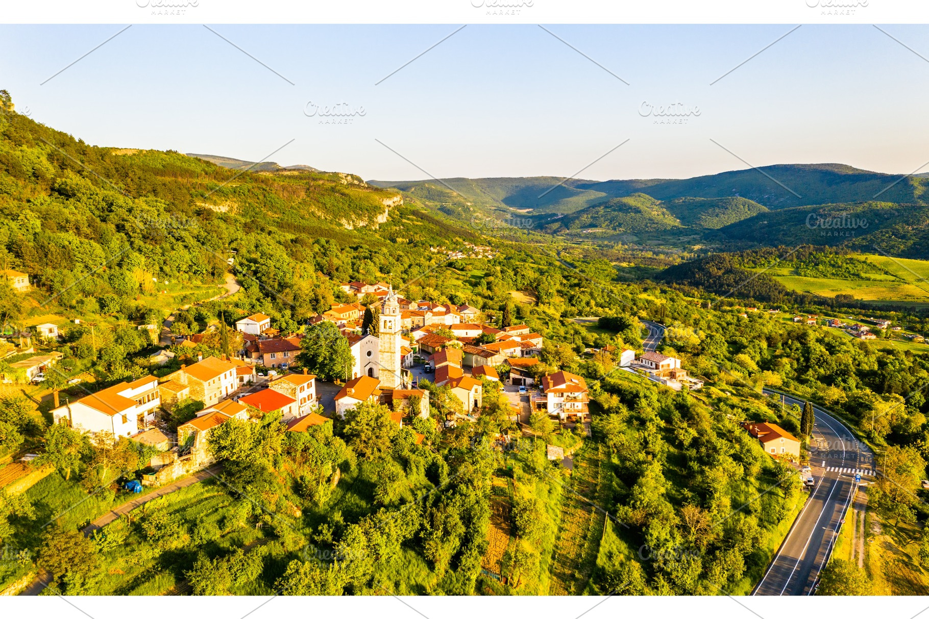 View of crni kal village in slovenia containing slovenia, landscape, and, an Architecture Photo by Leonid Andronov