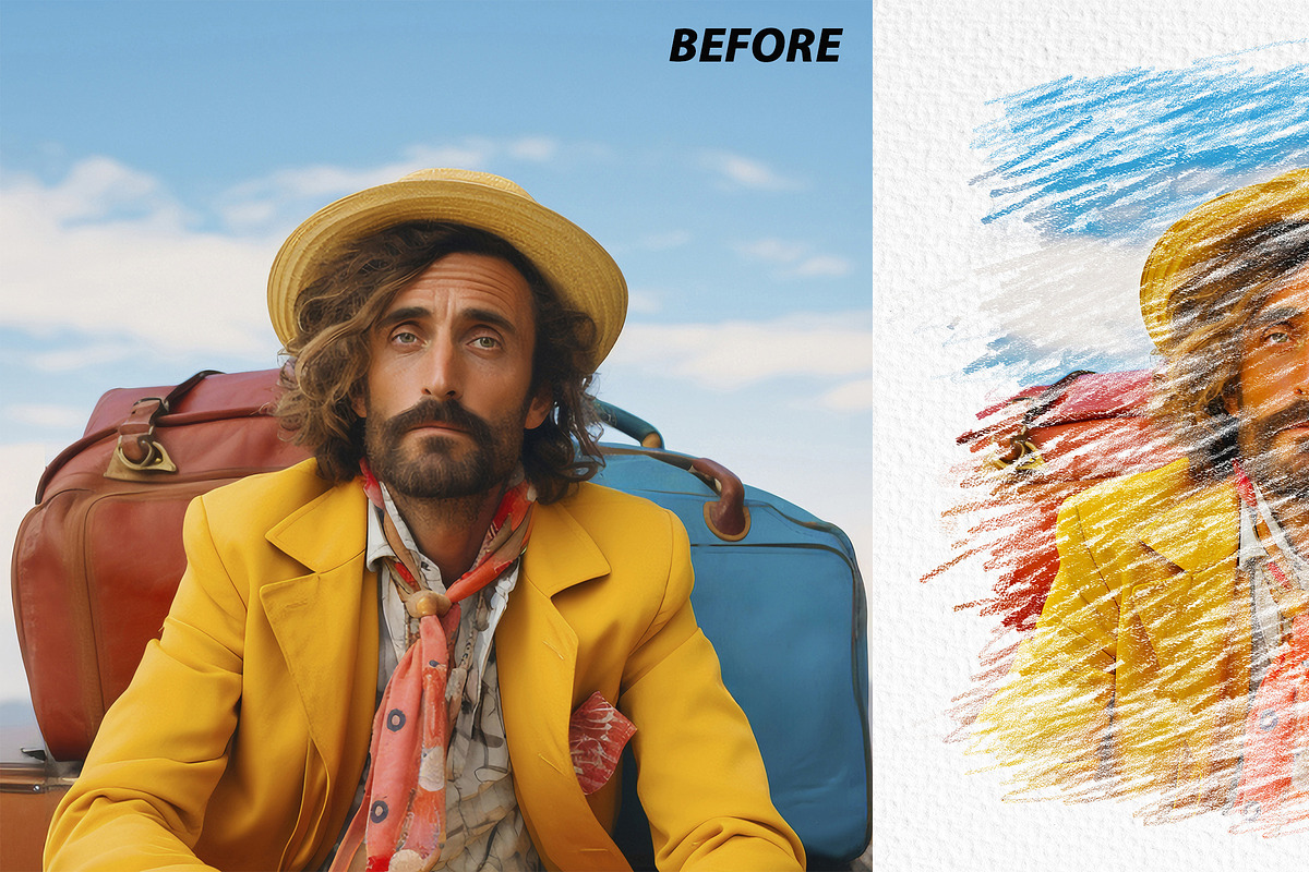 Colored Pencil Sketch Photo Effect, an Action Add-On by 3d_model_tifotizi (Photo 3 of 3)