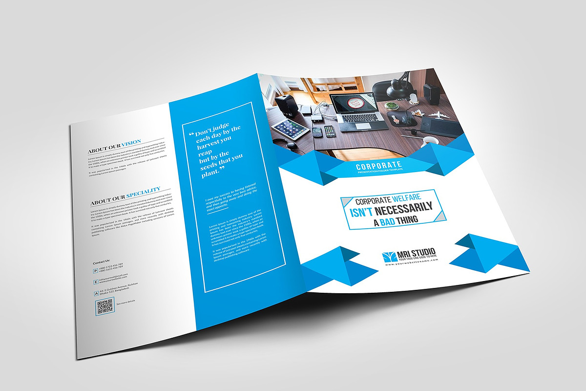 Corporate Folder Template, a Stationery Template by MRI STUDIO