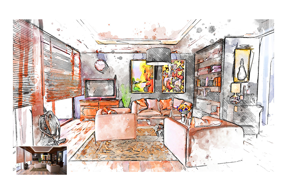 Aquarino - Watercolor PS Action, an Action Add-On by A R T M A R T (Photo 4 of 17)