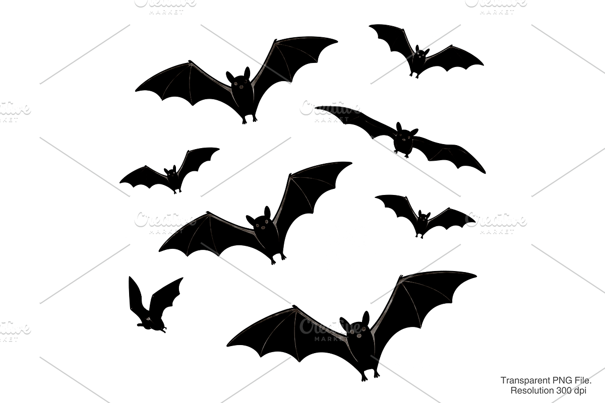 Minimal Flying Bats PNG, a Graphic by Clipart Bloom (Photo 1 of 2)