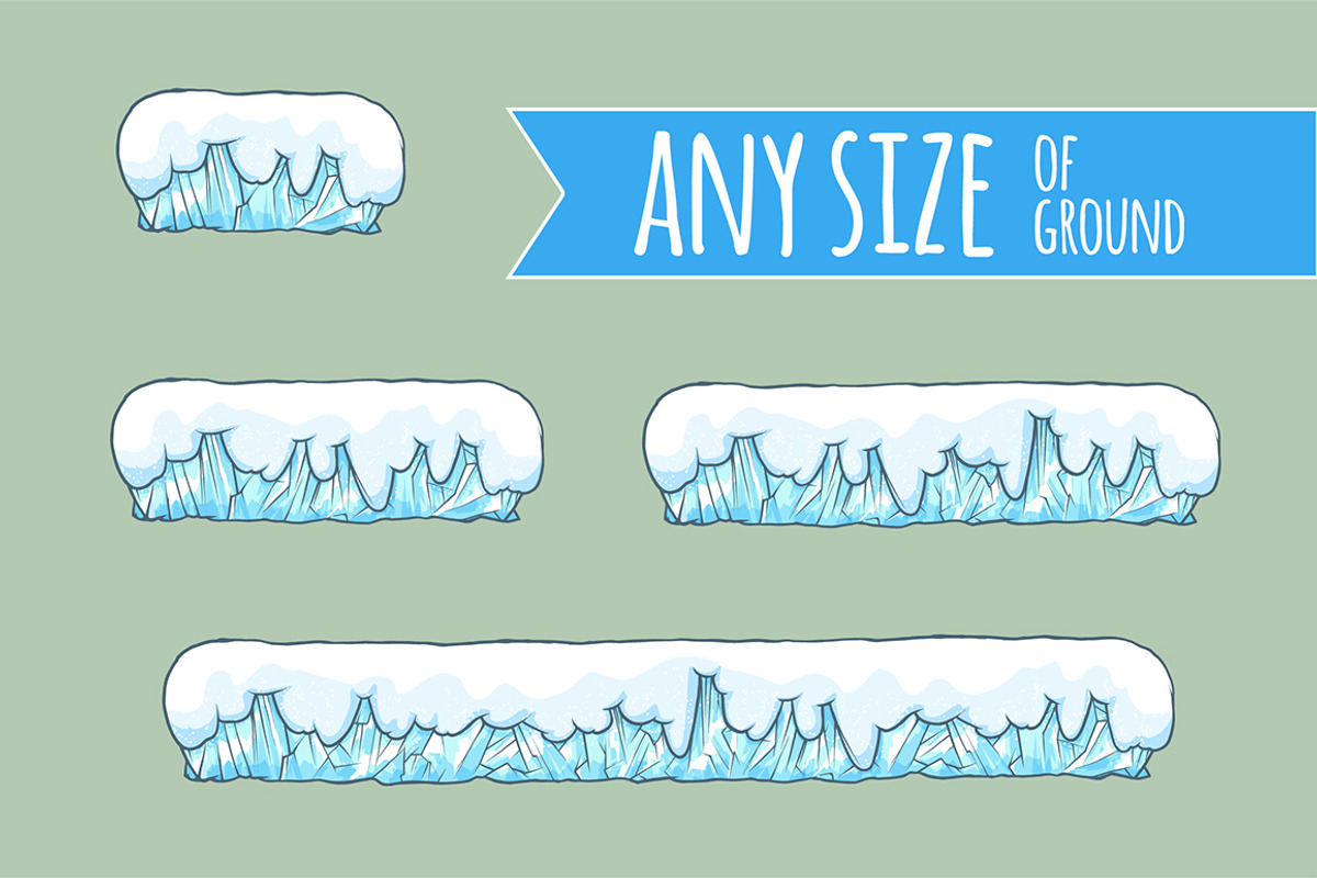 Winter Tile set for Platform Game, an Object Graphic by Andrew Bzh. (Photo 5 of 5)