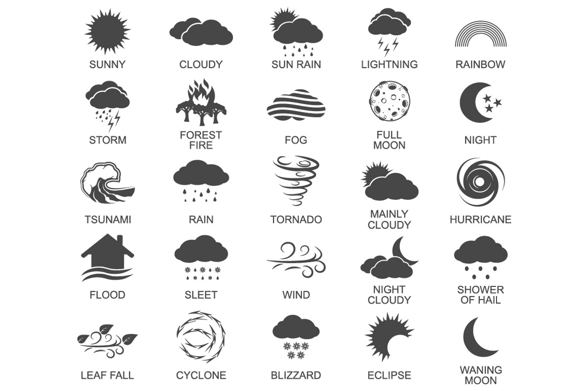 Natural disaster icons set, an Icon by Tomass2015 (Photo 4 of 6)