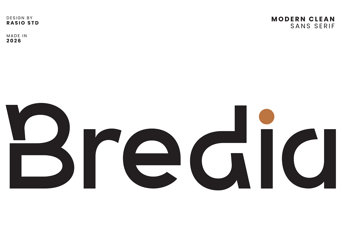Bredia Modern Clean Sans Serif Font, a Sans Serif Font by Rasio Studio (Photo 1 of 8)