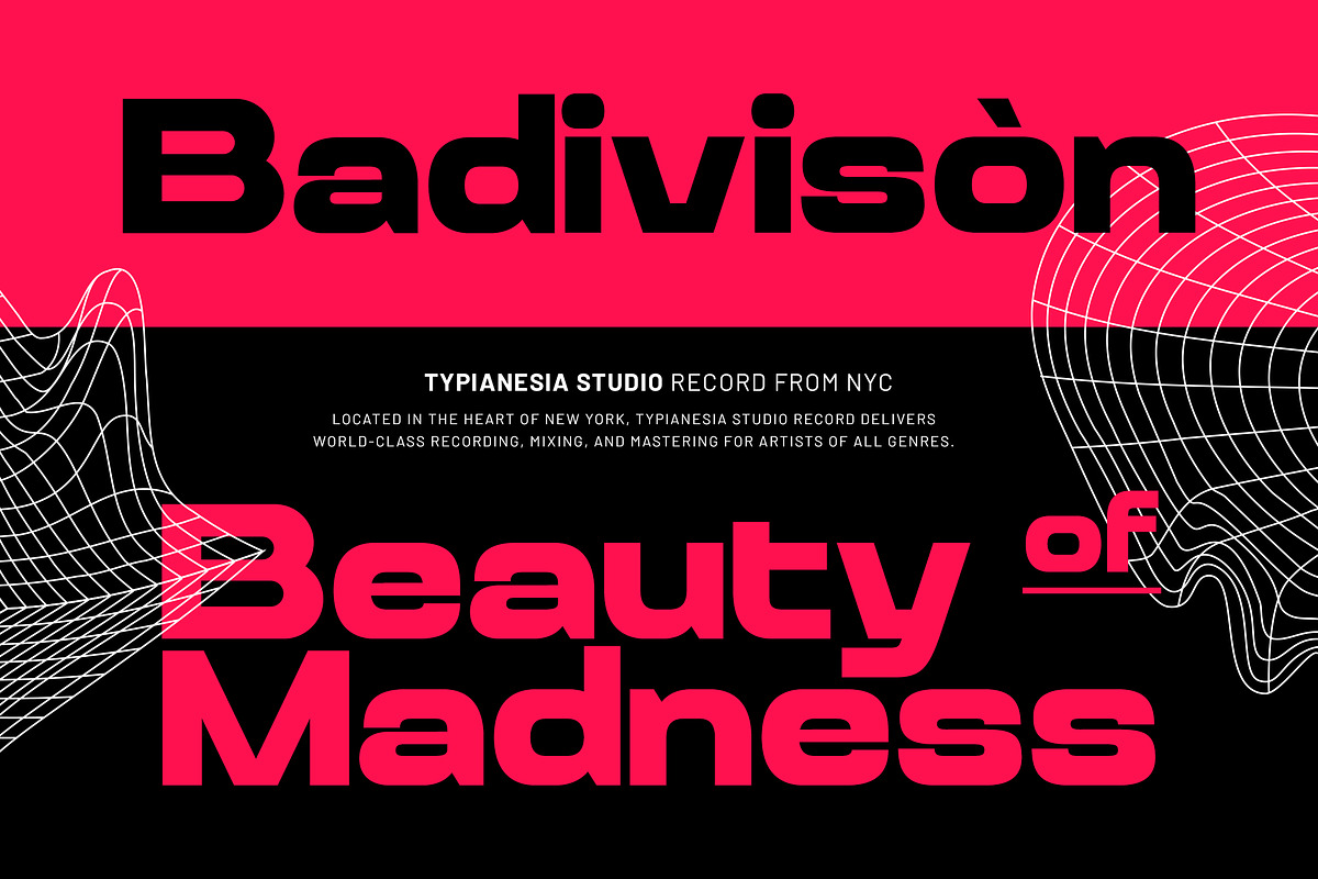 Sixsound – Expanded Sans Serif Font, a Sans Serif Font by Typia Nesia (Photo 6 of 12)