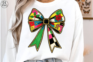 Christmas Holiday Bow PNG, an Illustration by Libby Wishes