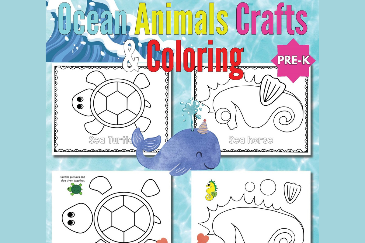 Cute creative Sea Life Activity Book, a Seasonal Illustration by Sourcedigi (Photo 1 of 3)