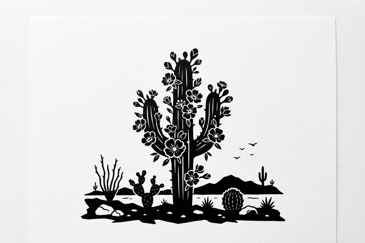 60 Desert Cactus Floral Silhouette, a Seasonal Illustration by Amazin_art (Photo 2 of 38)