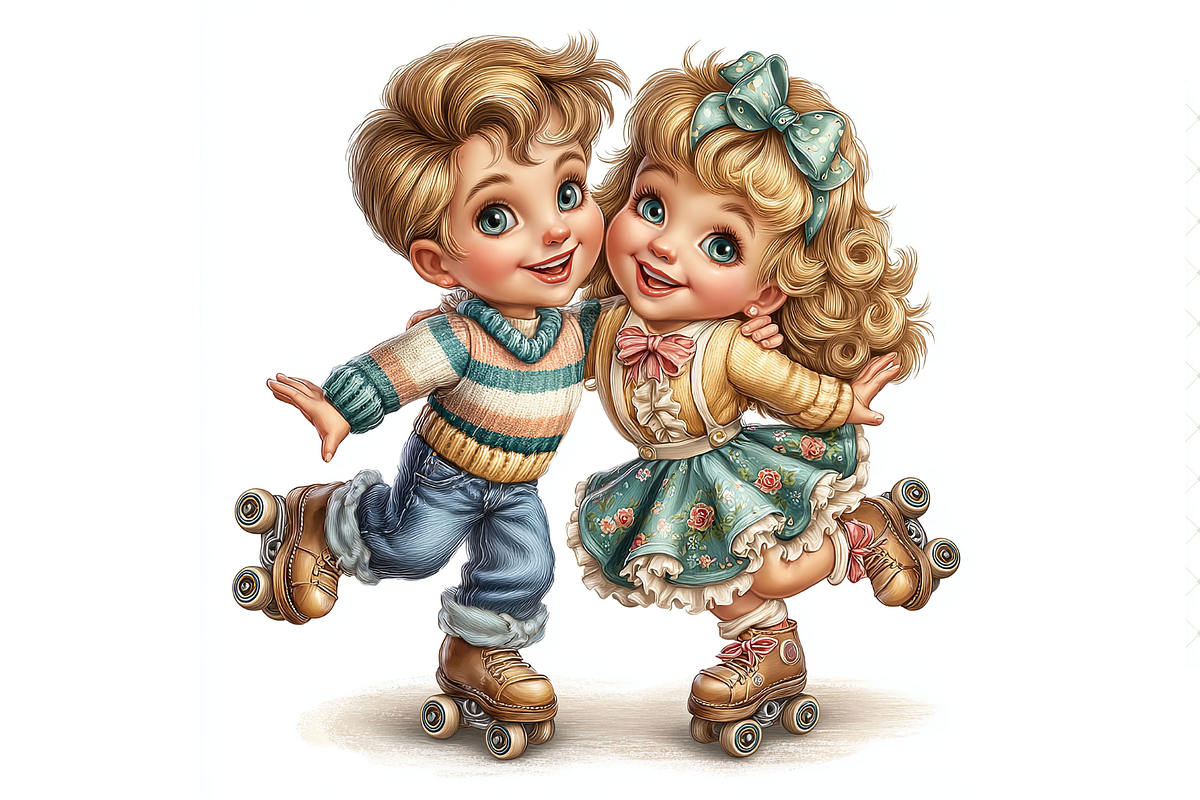 Roller Skating Couple Clipart JPG, a Person Illustration by Memories By Lea (Photo 12 of 18)