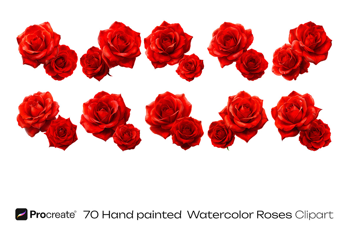 Scarlet Red Roses Wedding watercolor, a Decorative Illustration by crafty (Photo 6 of 11)