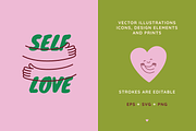 Self love, vector illustrations, an Object Graphic by venimo (Thumbnail 2 of 15)
