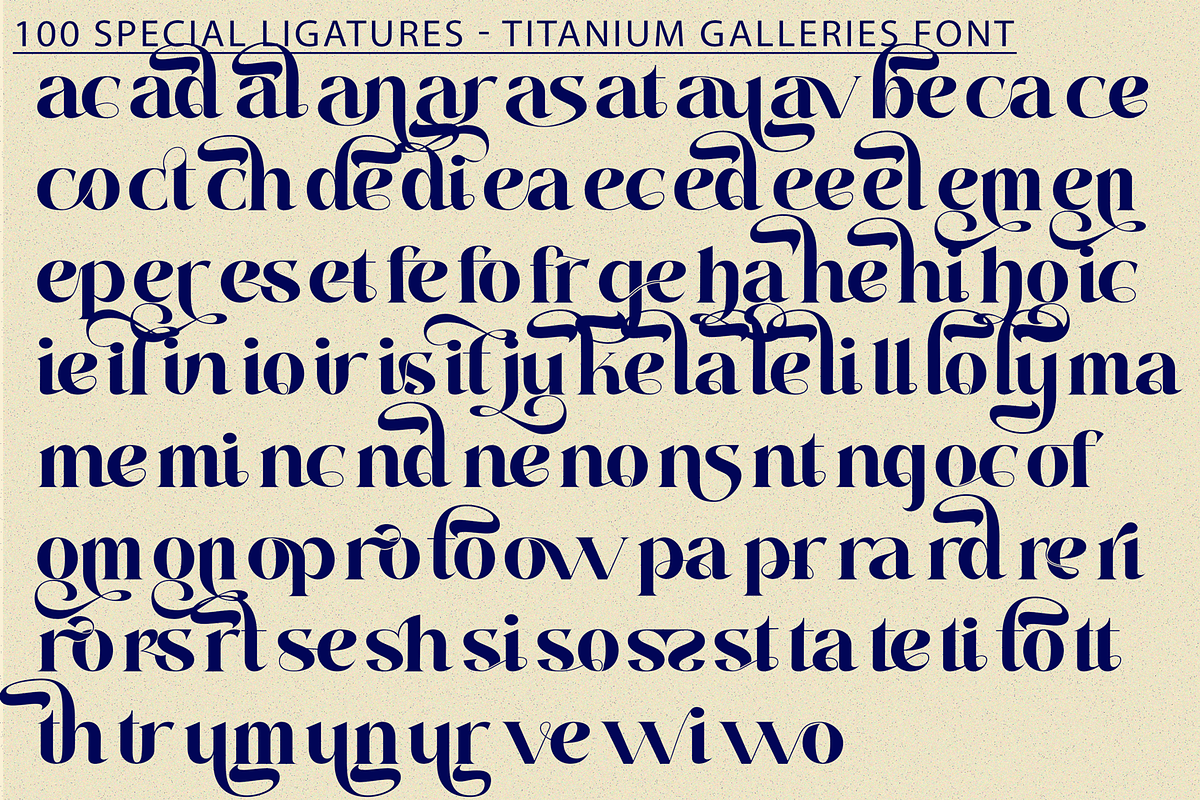 Titanium Galleries Luxury Serif Font, a Serif Font by 177Studio (Photo 8 of 8)